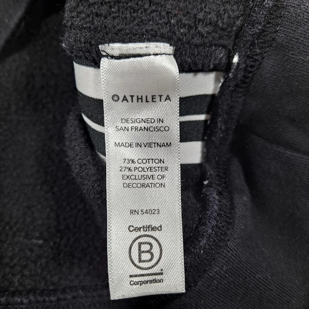 Athleta Black And White Striped Racer Cropped Sweatshirt - Picture 7 of 7